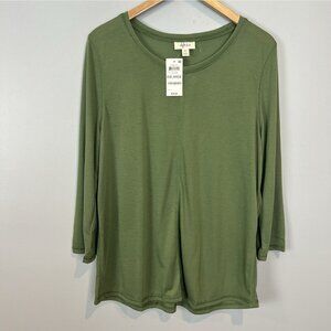 Style Co Green Long Sleeve T Shirt Womens Size XXL NWT Seam Tee